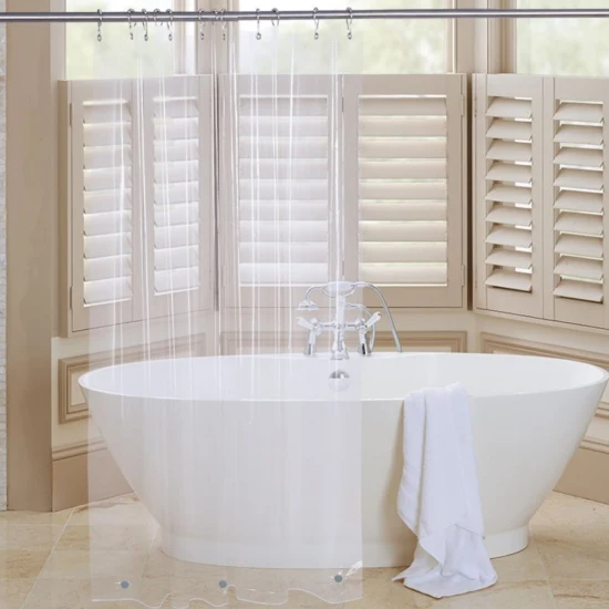 Transparente PEVA-Duschvorhangeinlage, wasserdichtes, leichtes Kunststoff-Badezimmerset