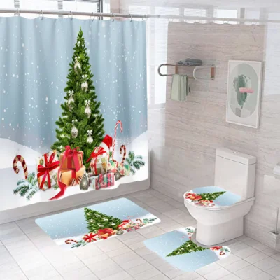 Weihnachtsbedruckte Duschvorhänge für Badezimmer mit Anti