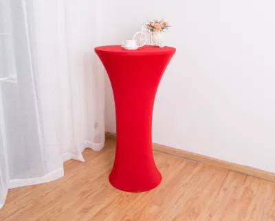 Stretch-Spandex-Cocktailtischhusse für Hochzeiten mit rundem Boden